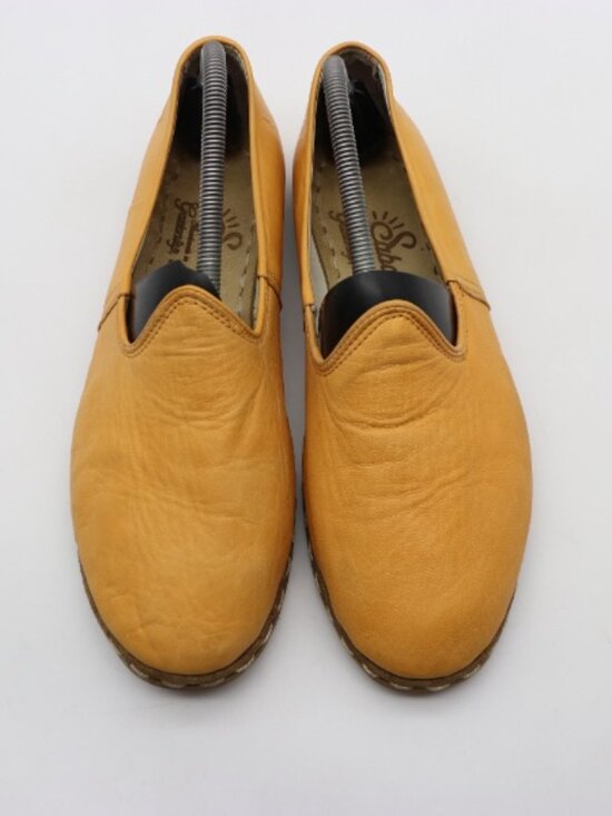 Sabah Turkish Signature Yellow Leather Men’s EU 41 Slip On Handmade Loafers main image 5